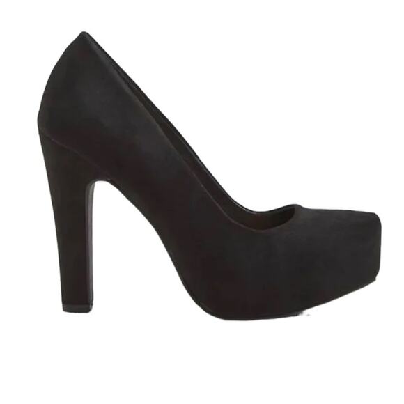 TORRID PLATFORM PUM -FAIX SUEDE BLACK HEELS SIZE 8 (WW) - Picture 1 of 9